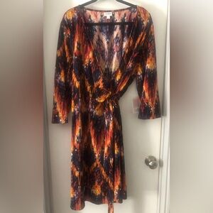 New with tags Lularoe Michelle dress - size 3xl.  Cool print!